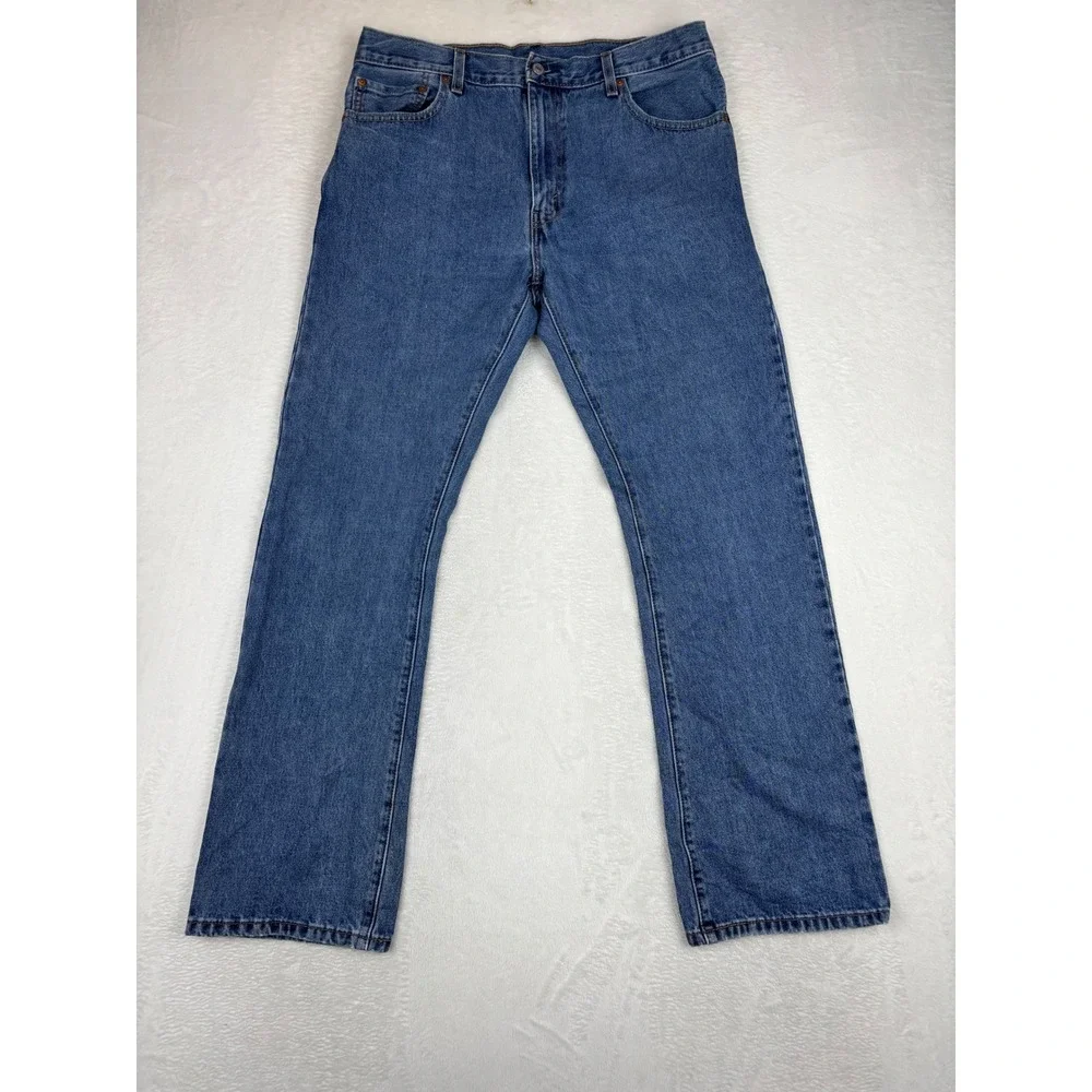 Levis 517 Mens 36x34 Bootcut Jeans Blue Denim Medium Grungy Wash Vintage Style